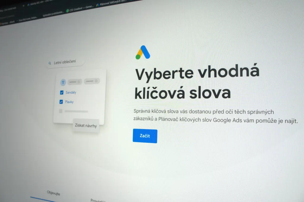 analýza klíčových slov pomocí google ads