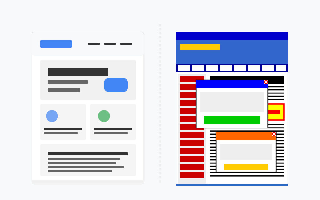 jak má vypadat moderní web - porovnání